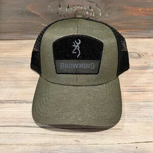 Browning Snapback Hat Cap ADULT Adjustable Green/Black Outdoors Hunting Casual